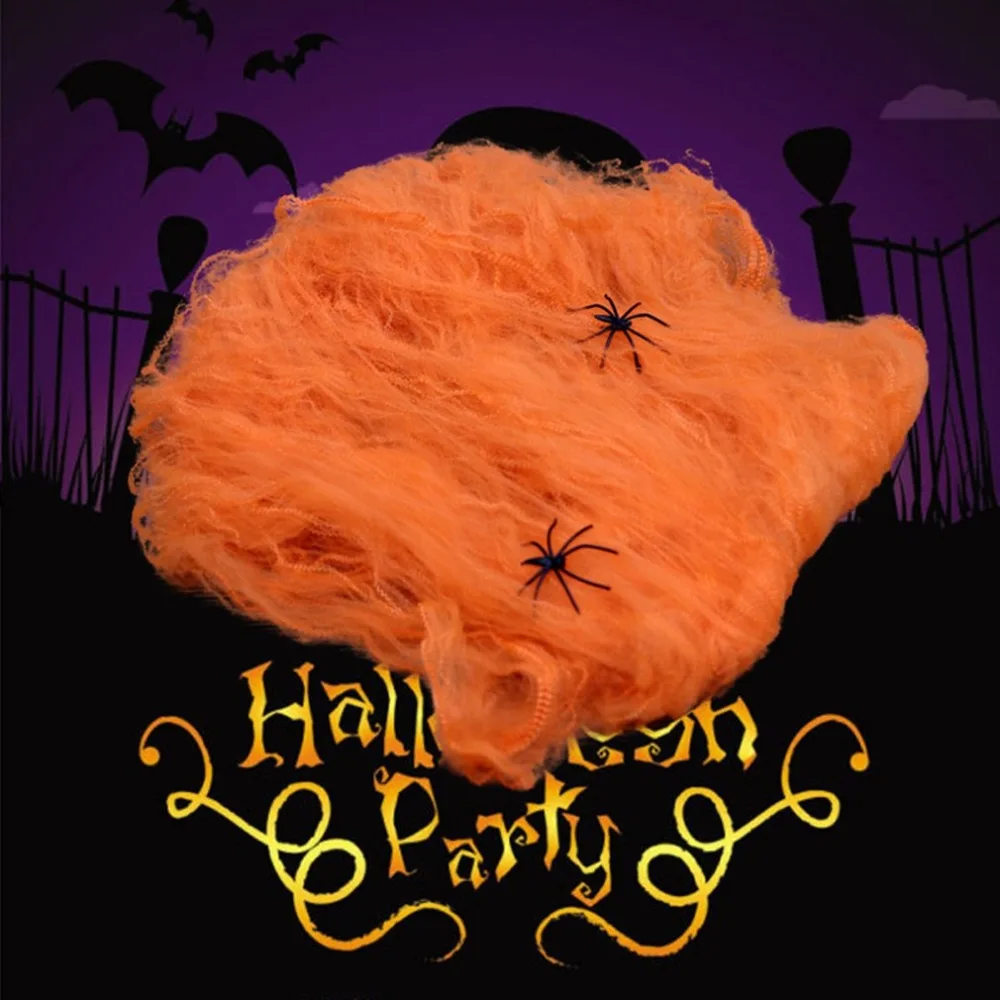 

Halloween Scary Party Scene Props Stretchy Cobweb Spider Web Halloween Decoration For Bar Haunted House Stretchable Spiderweb