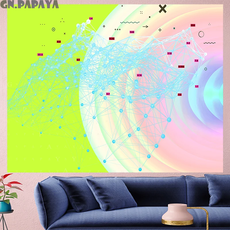 

Geometric Vortex hippie wall hanging structure macrame Tapestries hippie Psychedelic Wall carpet Hanging Yoga Mat Home Decor
