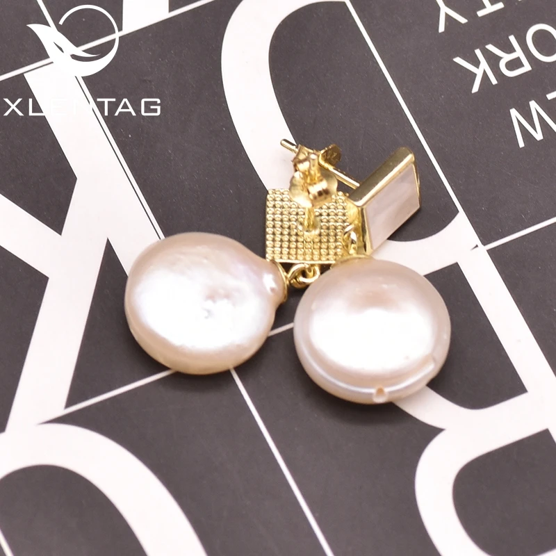 Серьги XlentAg из стерлингового серебра 925 пробы квадратные Висячие с мозаикой