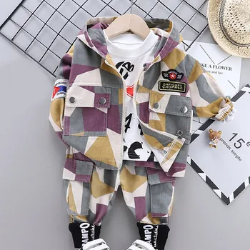 

Baby Boy Out Clothes Spring Autumn Children Letter T Shirts Hooded Pants 3Pcs/sets Infant Outfit Kids Fashion Toddler Tracksuits