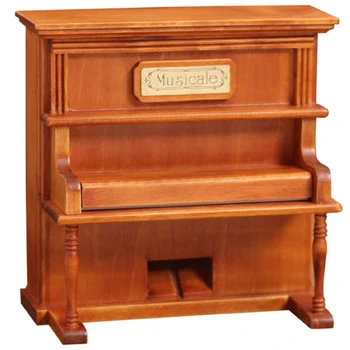

Vintage Wooden Piano Music Box Hand-Cranked Clockwork for Princess Love Girl Valentine's Day Christmas Gift Type Home Decoration