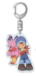 Anime Digimon Keychain Figure Doll Acrylic Pendant Keyring Collectible Gift (1)