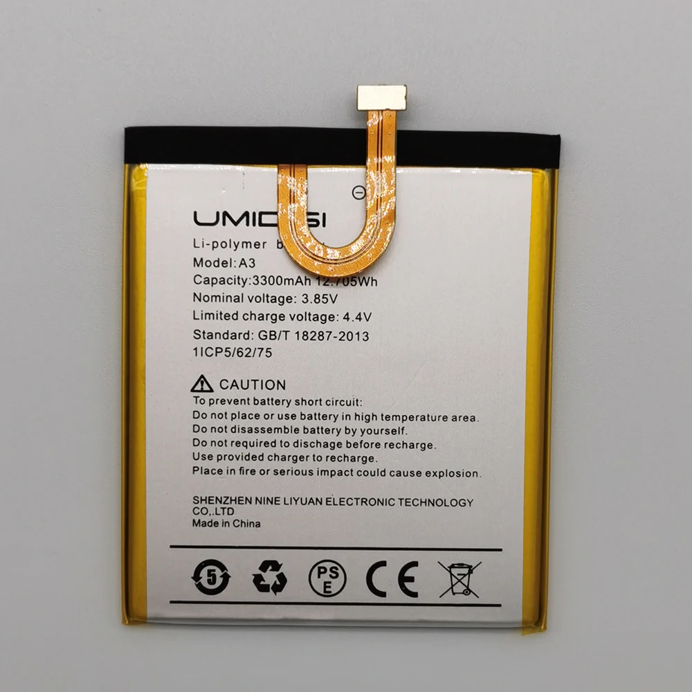 Сменный аккумулятор для смартфона 3300 мАч 3 85 В UMI Umidigi A3 Pro мобильный телефон