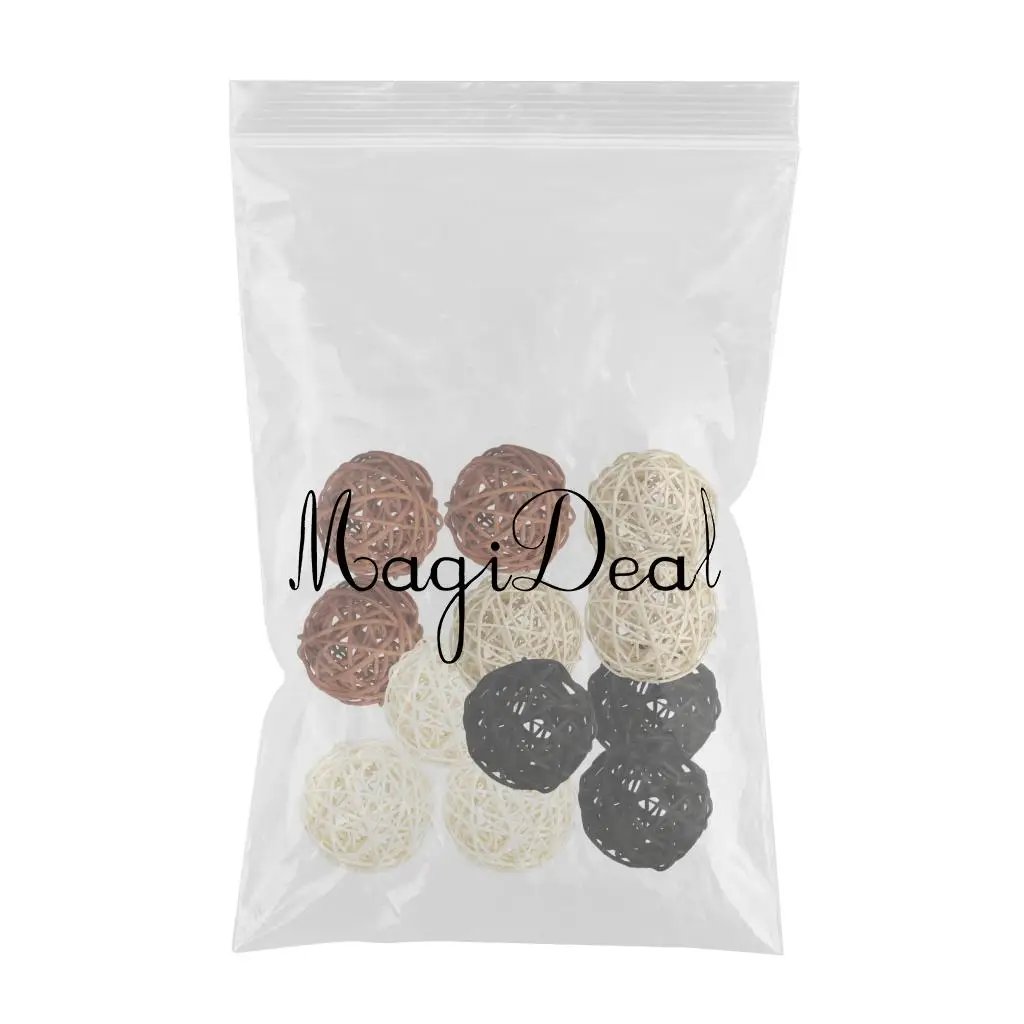 12Pcs Mix Decorative Rattan Twig Vase Bowl Filler Rattan Wicker Cane Ball 50mm