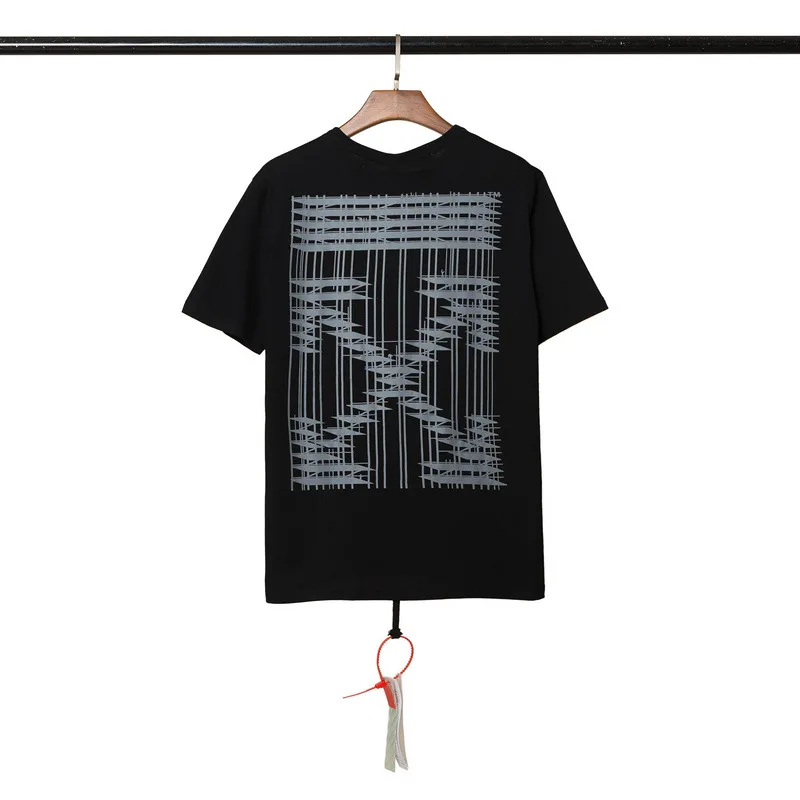 OFF-WHITE новая футболка с короткими рукавами и стрелой в горошек для мужчин и женщин Европейский код
