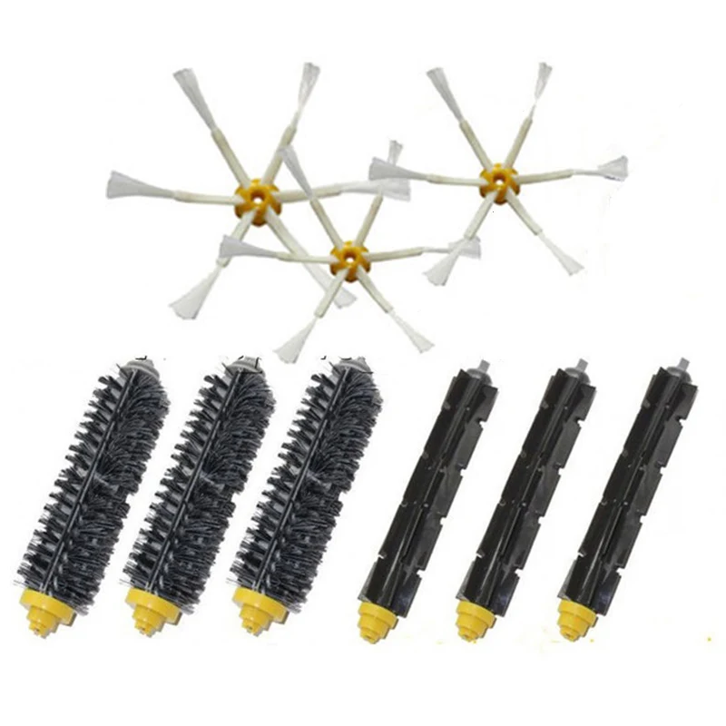 3* кисти+ 3* резиновые щетки+ 3*6 коготь боковые щетки для IRobot Roomba 600 700 620 630650660680760770