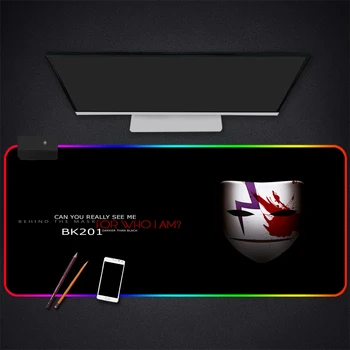 

Anime DARKER THAN BLACK BK201 RGB Gaming Mouse Pad Gamer Computer Mousepad Backlit Mause Large Desk Keyboard LED Mice Mat