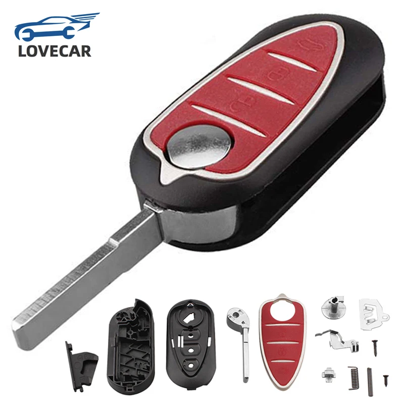 3 Buttons Remote Car Key Shell Fob Uncut Blade Fit Folding Flip Car Key Case Cover for Alfa Romeo Mito Giulietta 159 GTA