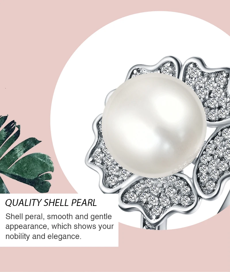 MANBU 925 Sterling Silver Natural Freshwater big Pearl Ring jewelry Pearl silver Rings Fashion Designer for Women Wedding gifts