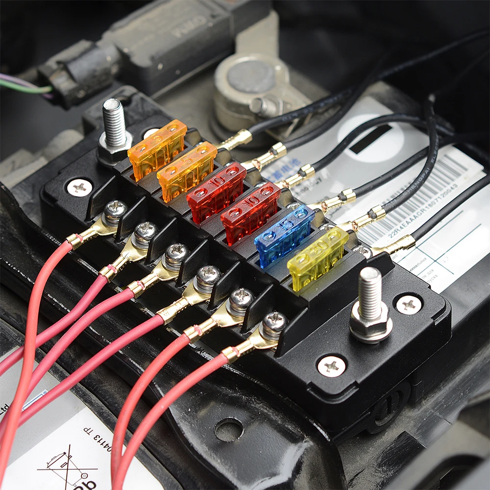 12-32V 6 Way Blade держатель предохранителя коробка Авто Блок Чехол с винтовой гайкой терминал для автомобиля грузовик Морская Лодка, дом на колесах