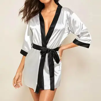 

New Sexy Ladies Lingerie Pyjamas Women Bride Sleepwear Babydoll Underwear Kimono Satin Silk Lace Nightdress Nightgown Hot New