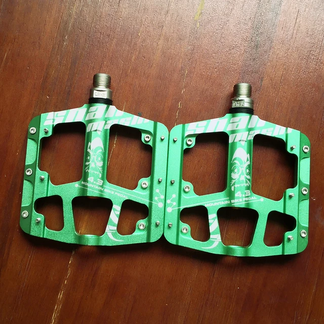 New CNC Aluminum Alloy Sealed 3 Bearing Anti-slip Bicycle Pedals flat foot Ultralight Mountain Bike Pedals MTB Bicycle Parts green