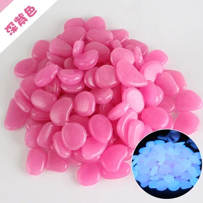50/100pcs Glow In The Dark Luminous Stone Garden Fish Tank Artificial Stone Luminous Colored Pebble Stone Fluorescent Stone