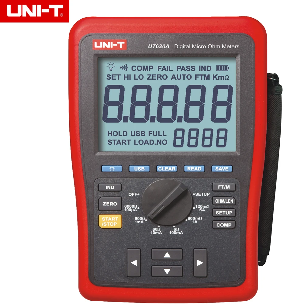 Medidor de Resistência Ohm com Alto Usb e Voltar Uni-t Digital Micro 60000 Contagens 6.0000 k – Baixo Limite Alarme Lig Ut620a Ohm