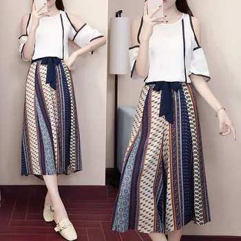 

Two Piece Sets Crop Top and Pants for Woman Outfits Office Women's Clothing Elegant Casual Off Shoulder Tops Lace Up Pants