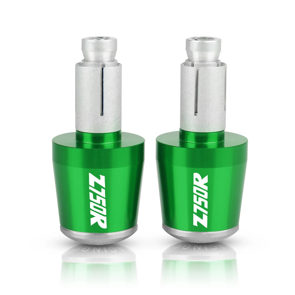 Green-Silver Для Kawasaki Z750R Z 750R 2011 2012 7/" мотоциклетные ручки на руль, заглушки, мотоциклетные ручки, слайдер с логотипом z750r - Цвет: Green-Silver