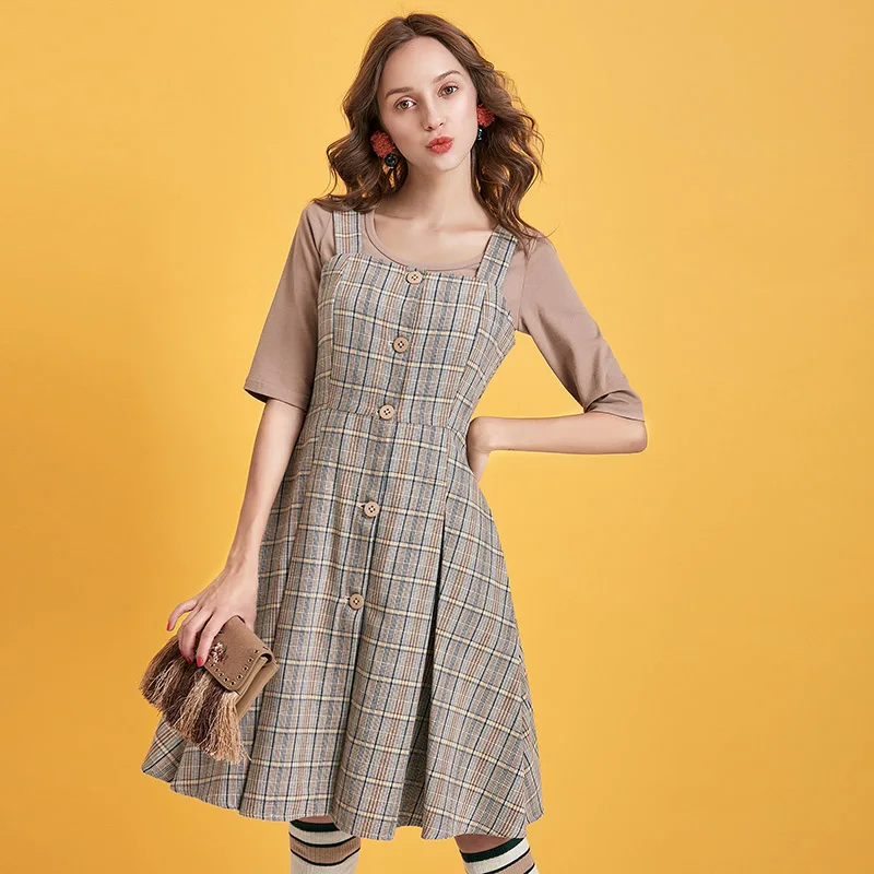 plaid ARTKA Осень Зима Новое Женское платье винтажное клетчатое платье шерстяное платье модное однобортное Плиссированное Платье женское LA10391Q - Цвет: plaid