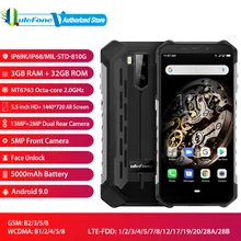 Водонепроницаемый Ulefone Armor X5 IP68 глобальная версия Android 9,0 5," HD+ Восьмиядерный 3 ГБ+ 32 ГБ NFC Face ID беспроводной зарядный смартфон