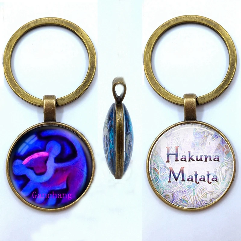 Bronze King Simba двухсторонний брелок Подвеска хакуна матата брелок Simba Лев двухсторонний брелок - Цвет: Bronze