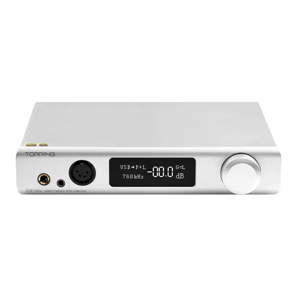Топ DX7 Pro ES9038Pro ЦАП и усилитель для наушников Bluetooth 5,0 32 бит/768 кГц DSD1024 DX7PRO беспроводной Декодер Усилитель для наушников - Цвет: Silver