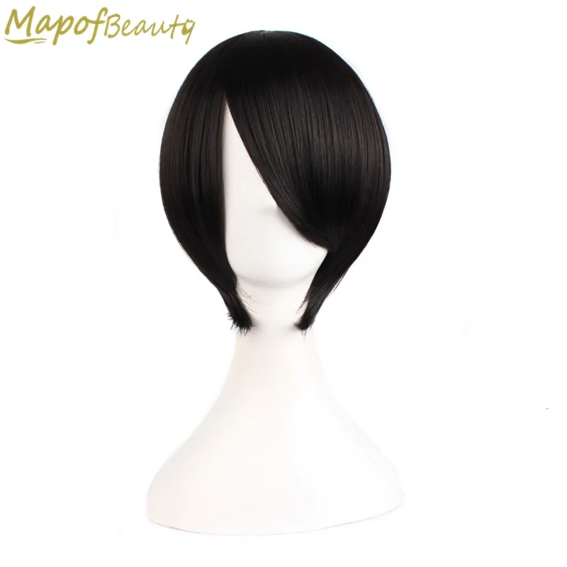 Короткие прямые парики MapofBeauty 10 дюймов черные золотые коричневые красные для