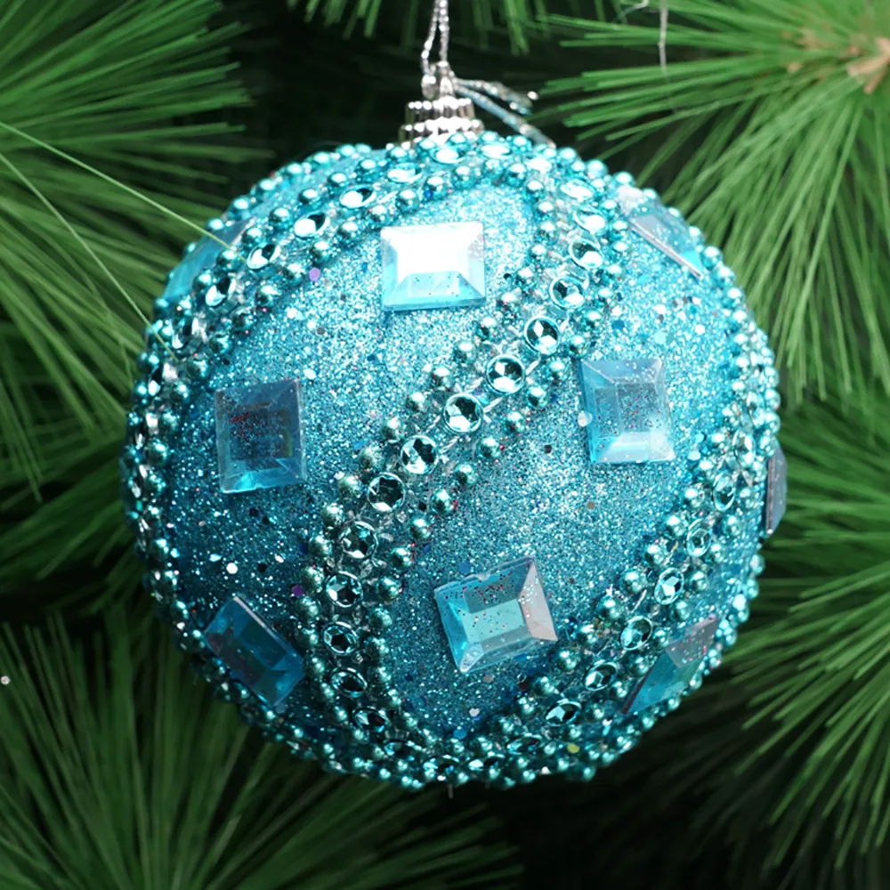 8 см рождественские шары со стразами bolas natal gliter Baubles шары орнамент с рождественской елкой украшения palline albero natale L1007