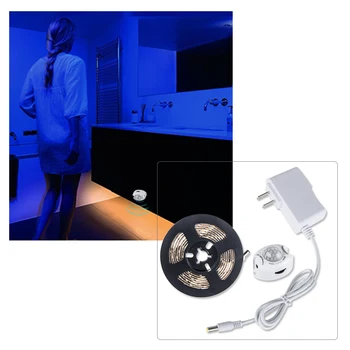 

5M LED Under Cabinet Light 12V LED Kitchen Lamp with PIR Motion Sensor IP65 Waterproof Flexible Diode Tape Light Bedroom Stairs