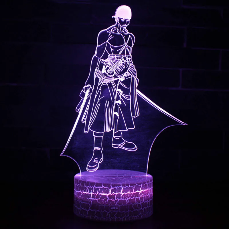 Novelty Lighting One Piece Anime 3D illusion LED Lamp Luffy Zoro Model Night LightsKids Room Decoration Creative Christmas Gifts - Color: MY-227