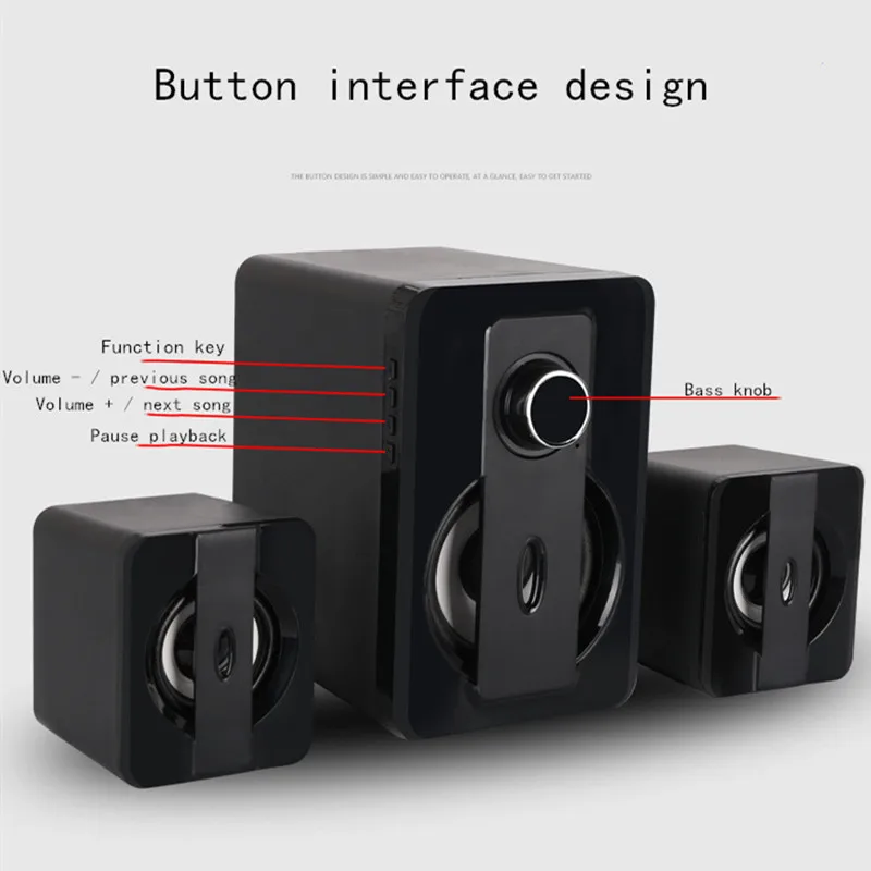 Bluetooth колонка сабвуфер для ноутбука стереозвук музыкальный центр домашний