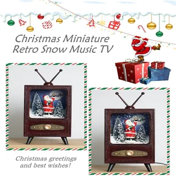 

Simulation Of Snow Music Santa Claus Snow G lobe TV Christmas Decorations home Party Decorations Hanging Gifts Ornaments