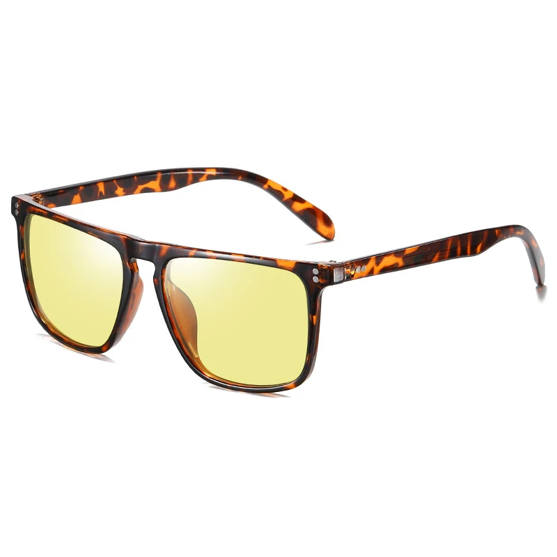 leopard-night SIMPRECT мужские поляризованные солнцезащитные очки Tony Stark,, фотохромные солнцезащитные очки, Квадратные ретро очки для вождения, антибликовые солнцезащитные очки для мужчин - Цвет линз: leopard-night
