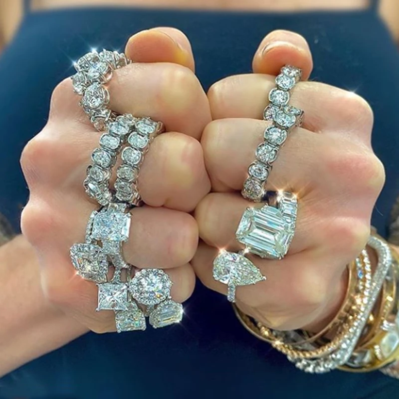Best Seller UILZ Wedding Bands Eternity Rings Luxury Cubic Zirconia for Women CZ Crystal Promise 1005001415621684