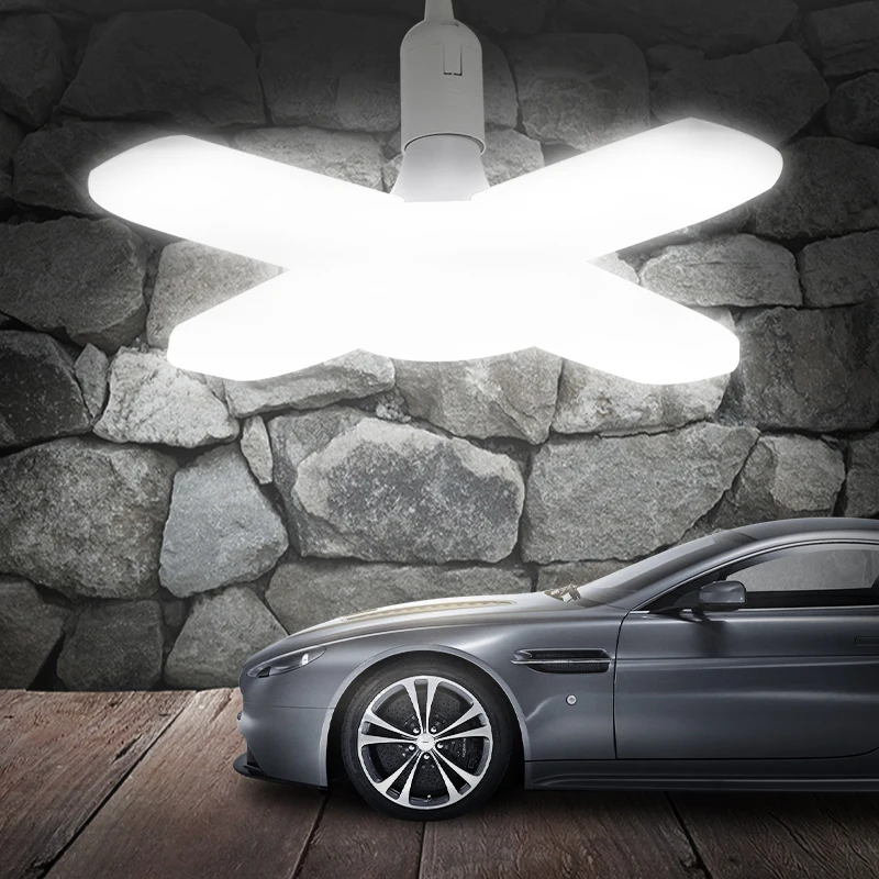 Industrial Lamp Workshop Light 45W/60W/80W E27 LED Bulb Super Bright Three-leaf LED Garage Lighting Led Ceiling For Garage 220V