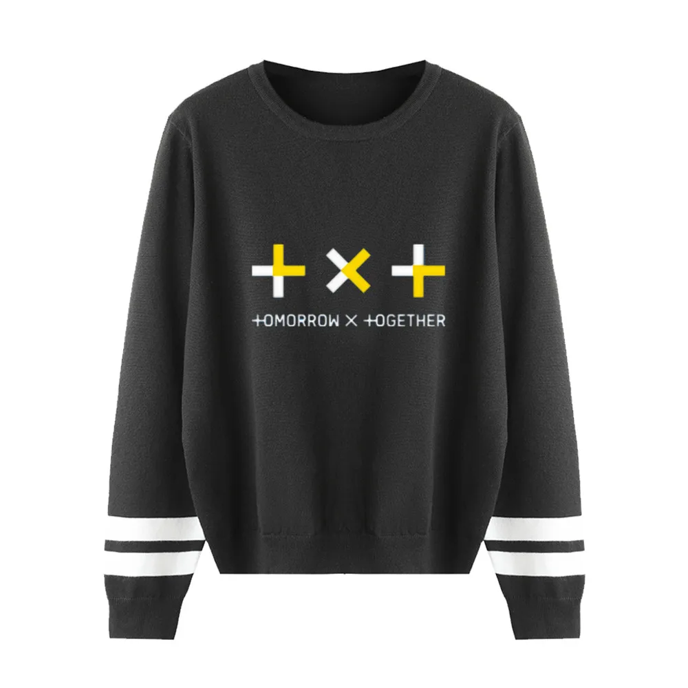 TXT TOMORROW X TOGETHER Kpop крутой свитер с принтом Harajuku Модный высококачественный зимний Кардиган с круглым вырезом сверхмодный свитер