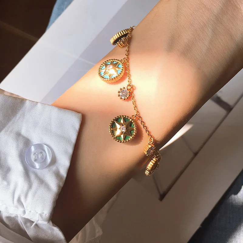 Кристалл Шарм Золото больше кулон браслеты и браслеты для женщин