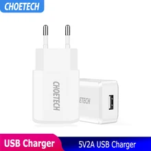 CHOETECH, зарядное устройство USB для смартфона, 5 В, 2 А, ЕС, вилка, зарядное устройство, адаптер USB, настенное зарядное устройство для iPhone, samsung, зарядное устройство для мобильного телефона s