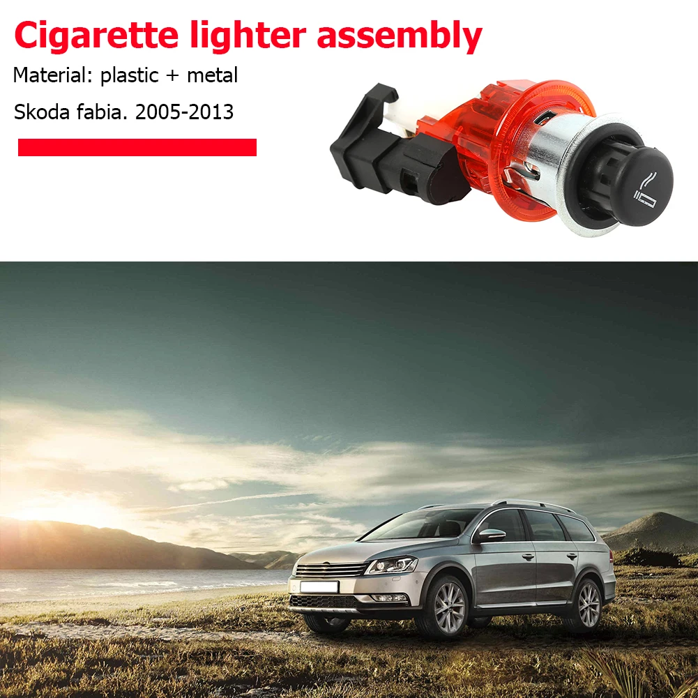 Cigarette Lighter Plug + Socket Replacement for VW Jetta Passat Golf Beetle Caddy SKODA Octavia Fabia SEAT Ibiza Leon