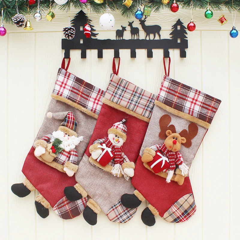 

Christmas Decoration Christmas Candy Bag Large Santa Claus Stereo Socks Pendant Christmas Decorations for Home