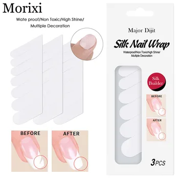 

3PCS Manicure silk tape for nail art accessories with repaire glue white color fretch silk nail wrap building fake nails MZ262