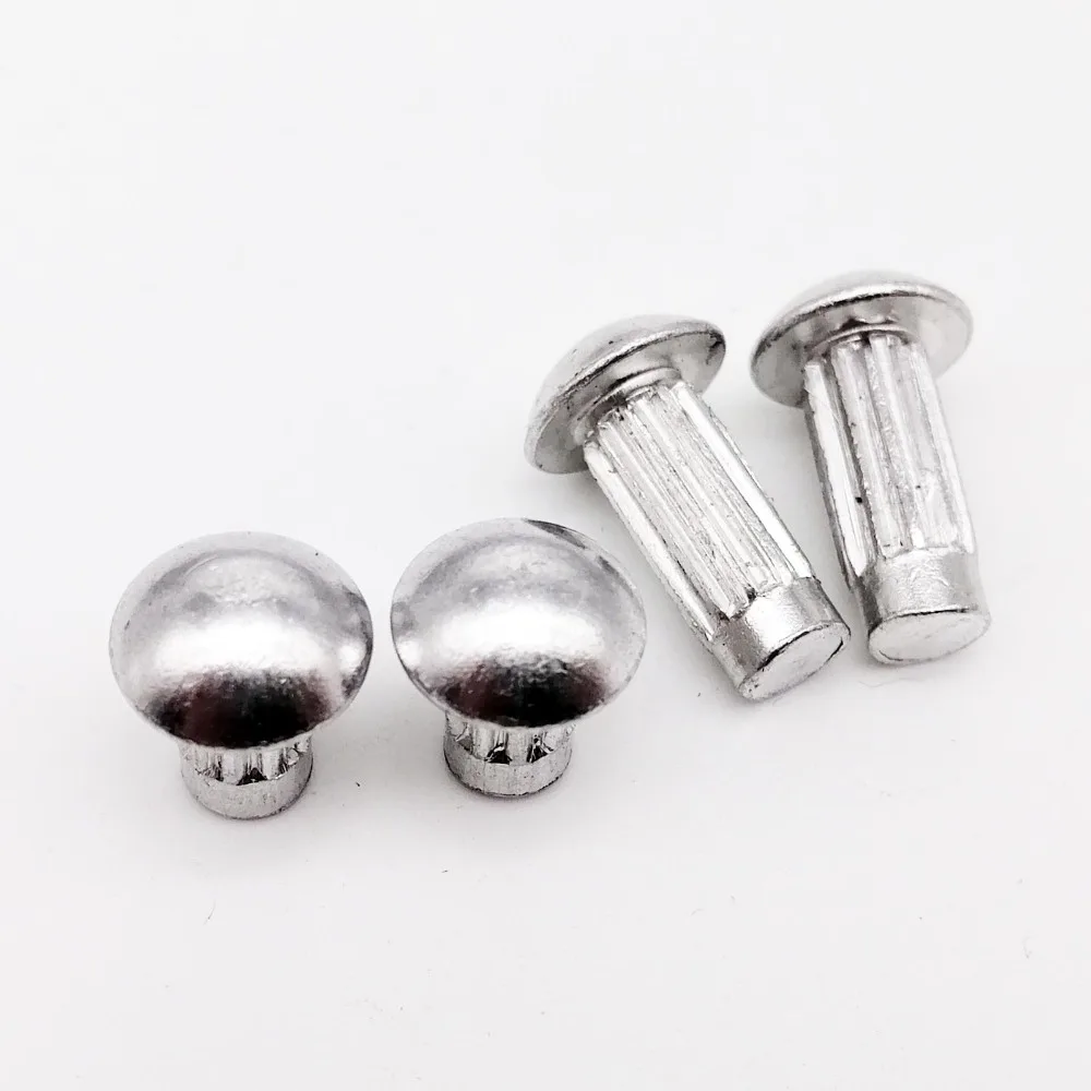 100pc M2 M2.5 M3 M4 GB827 Aluminum Button Round Head Knurled Shank Solid Rivet for Label Name Plate Diameter 2-4mm length 3-10mm