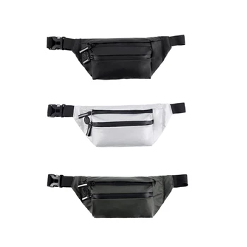 

Women Men Casual Fashion Waist Pack Pure Color Zipper Large Capacity Adjustable Belly Chest Bum Shoulder Bag