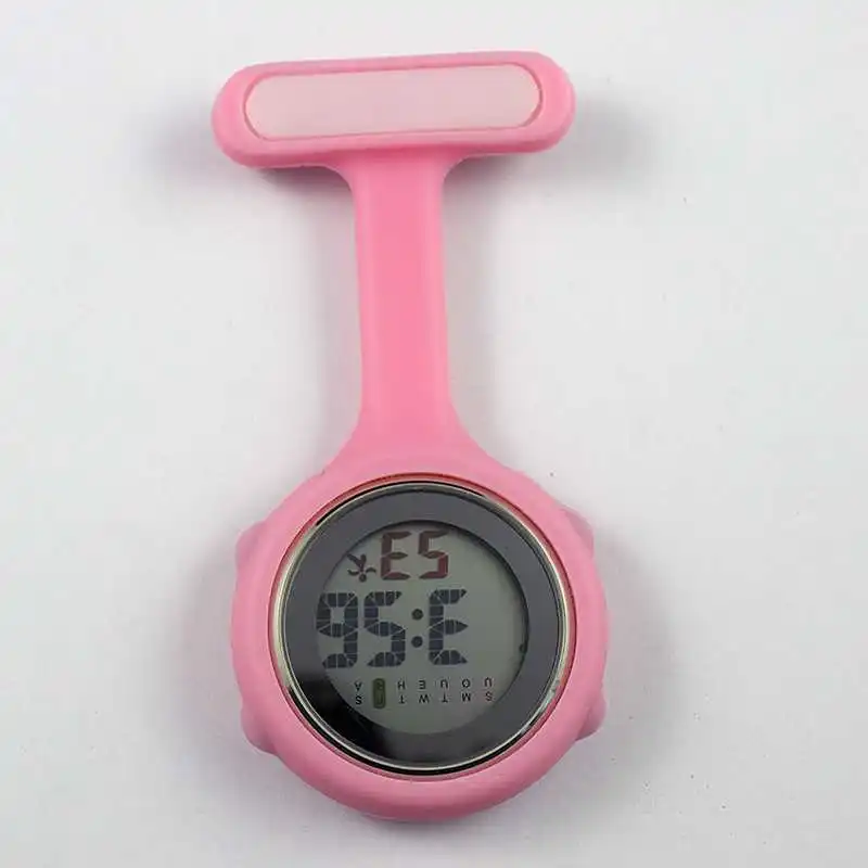 Часы для медсестры карманные часы силиконовые электронные светящиеся календарь желе часы модный тренд - Цвет: Розовый