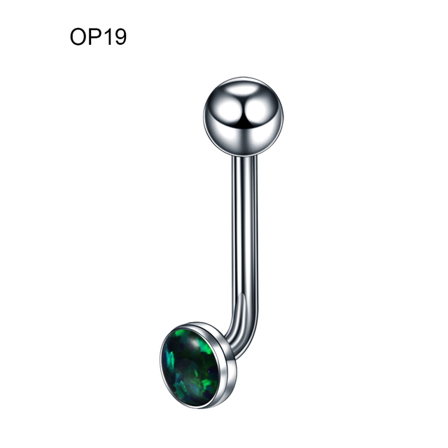 Titanium Ear Septum Helix Tragus Opal CBR Piercings Christina Vertical Hood Labret Dermal Anchor Earrings Piercing Jewelry