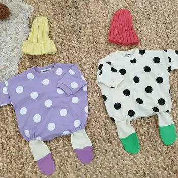 

Baby Bodysuit Long Sleeve Baby Boy Clothing Cotton Dot Printed Newborn Baby Girl Jumpsuit And Baby Pantyhose 2pcs Baby Set