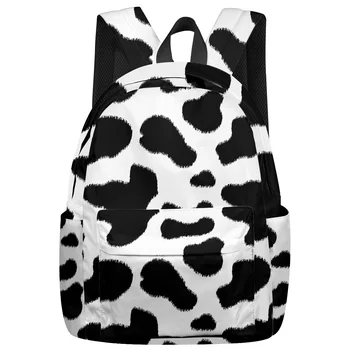 

Cow Pattern Black White Backpack College Students Laptop Backpack Book Bag Casual School Bag