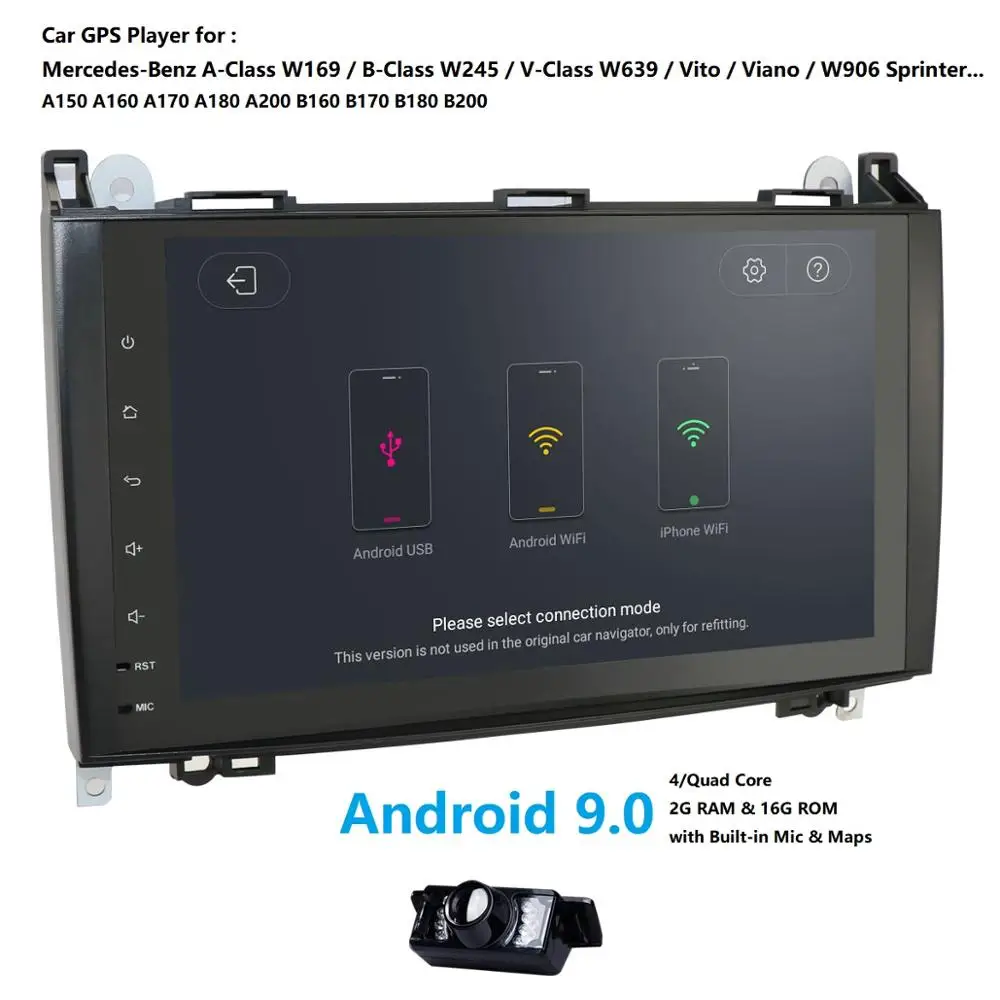 Android 9 4G Автомобильный Nav gps для Mercedes Benz B200 A B класс W169 W245 Viano Vito W639 Sprinter W906 BT Радио автомобильный мультимедийный плеер