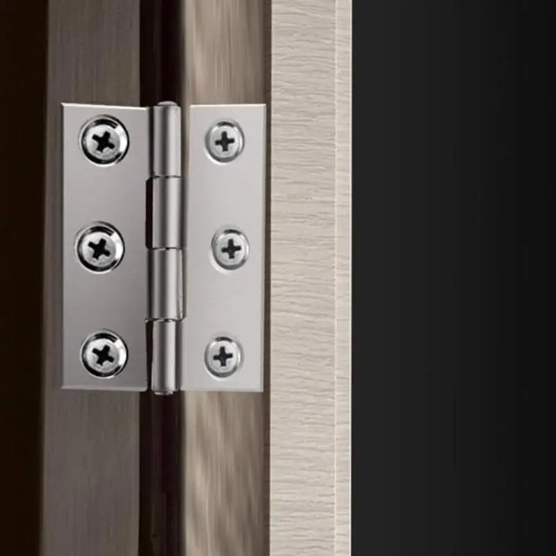 20pcs Stainless Steel Cabinet Hinges Connectors 6 Holes Cupboard Interior Door Hinges Damper Buffer Furniture Hardware