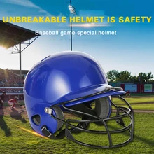 Синий Профессиональный бейсбольный шлем для взрослых и подростков, маска для лица, защитный бейсбольный шлем, тренировочный софтбол