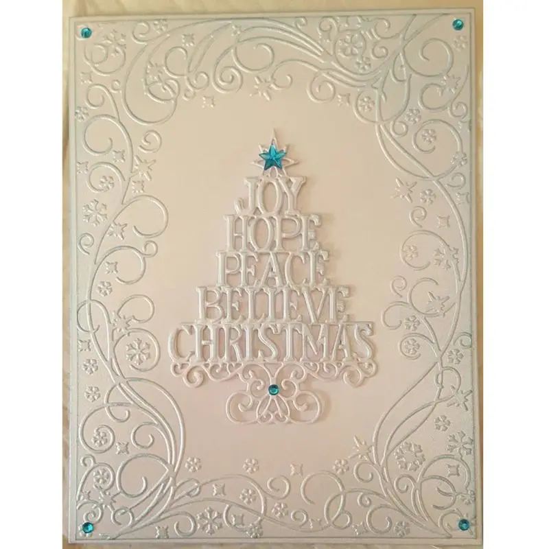 Merry X'mas DIY металлические режущие штампы Трафаретный Скрапбукинг альбом бумажные карты ремесла GXMA