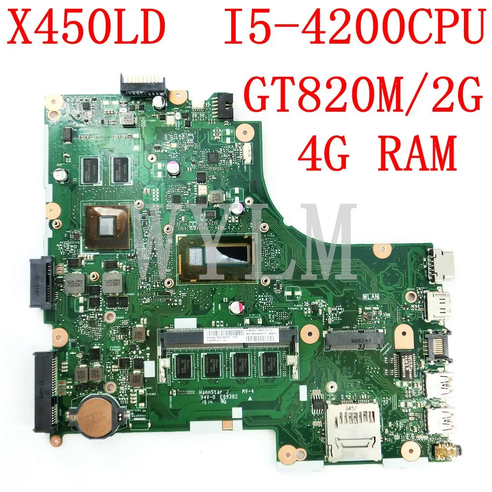 

X450LD MAIN_BD._I5-4200U/AS GeForce GT820M/2G Onboard 4G RAM mainboard For ASUS X450L X450LD X450LC Laptop motherboard Tested OK